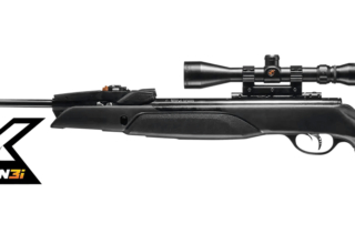 Gamo Swarm Magnum Pro .25 side view showing horizontal magazine and stock.