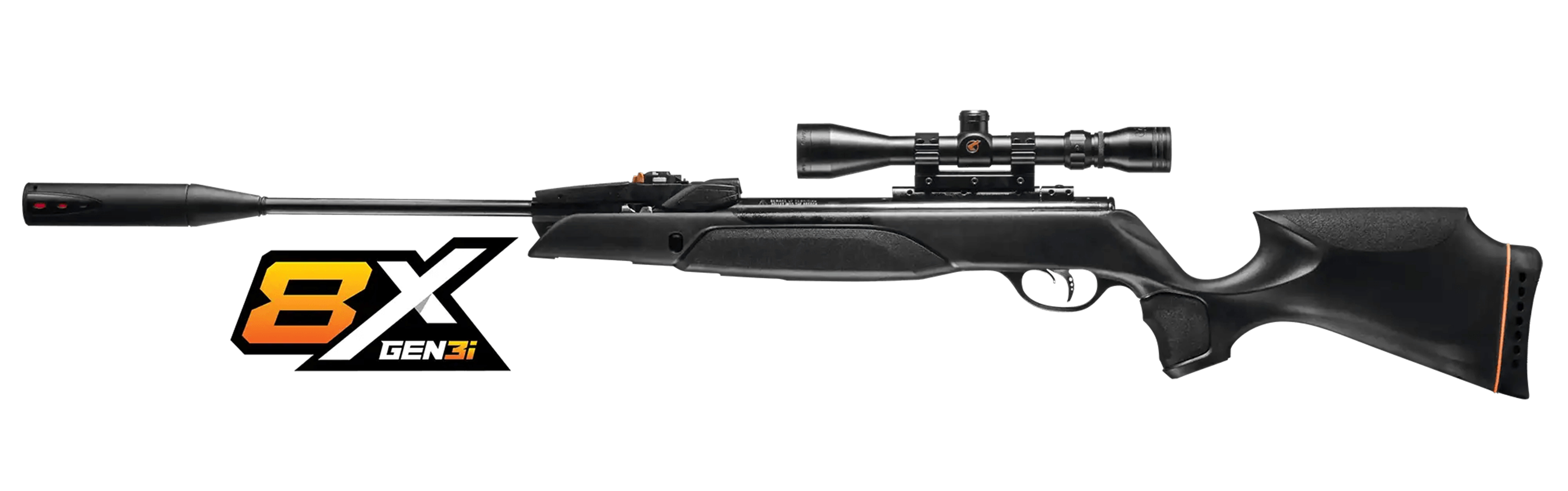 Gamo Swarm Magnum Pro .25 side view showing horizontal magazine and stock.